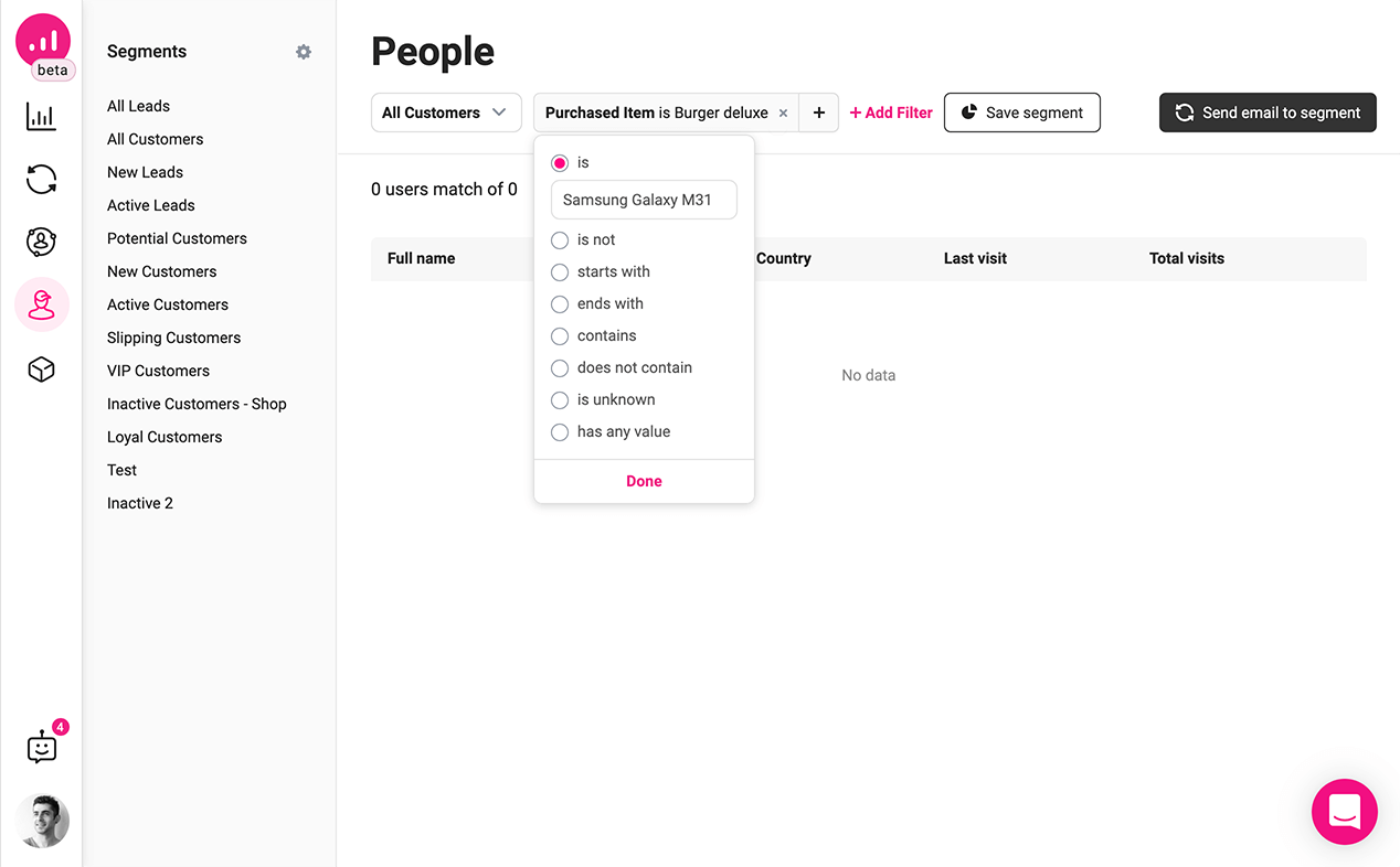 automated customer segmentation to grow a WooCommerce website - segment smartphone buyers