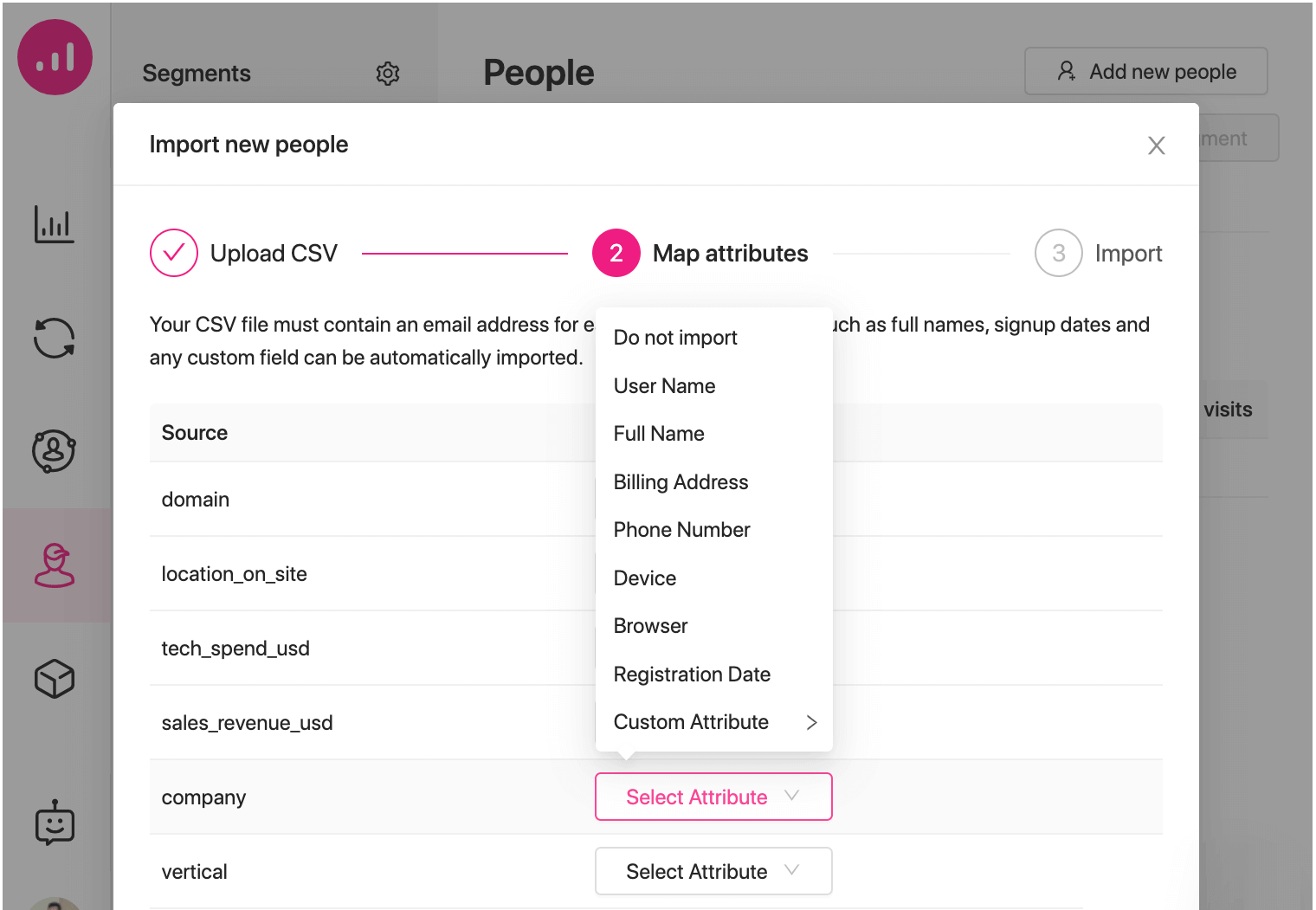 new features - custom user attributes