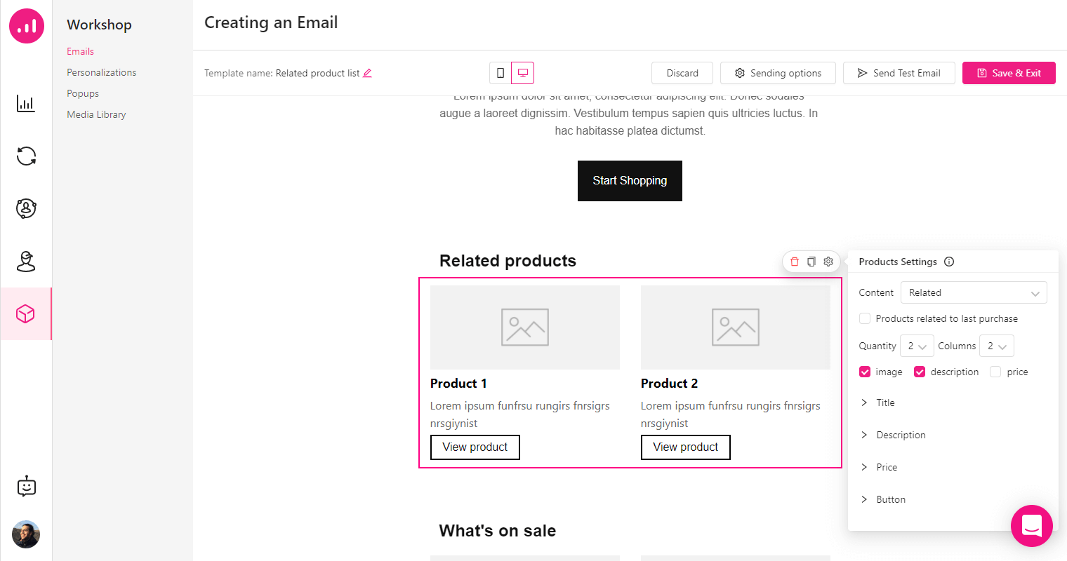 personalization at scale - Growmatik - personalized email - related products