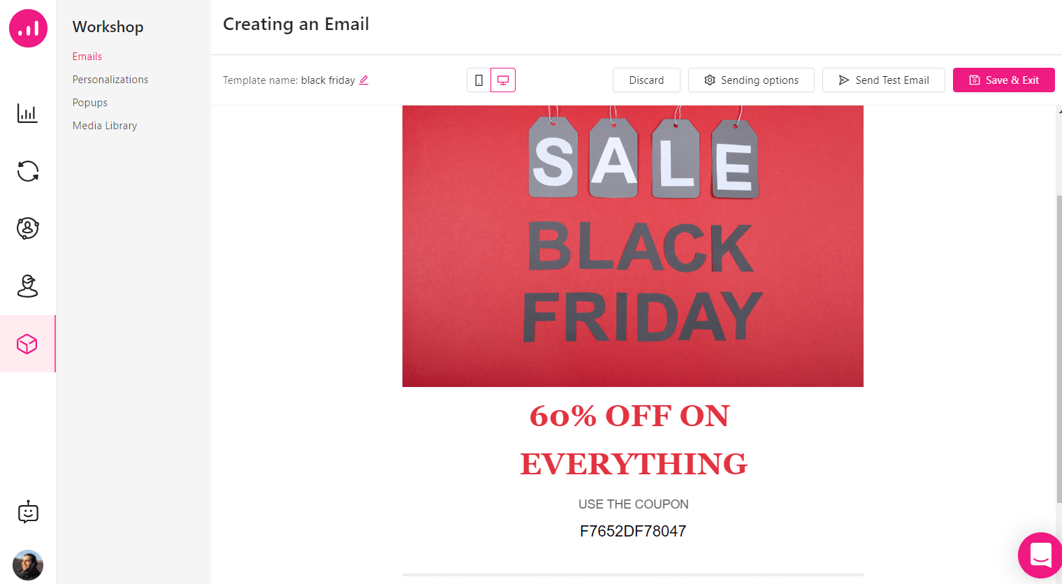 personalization at scale email builder blackfriday