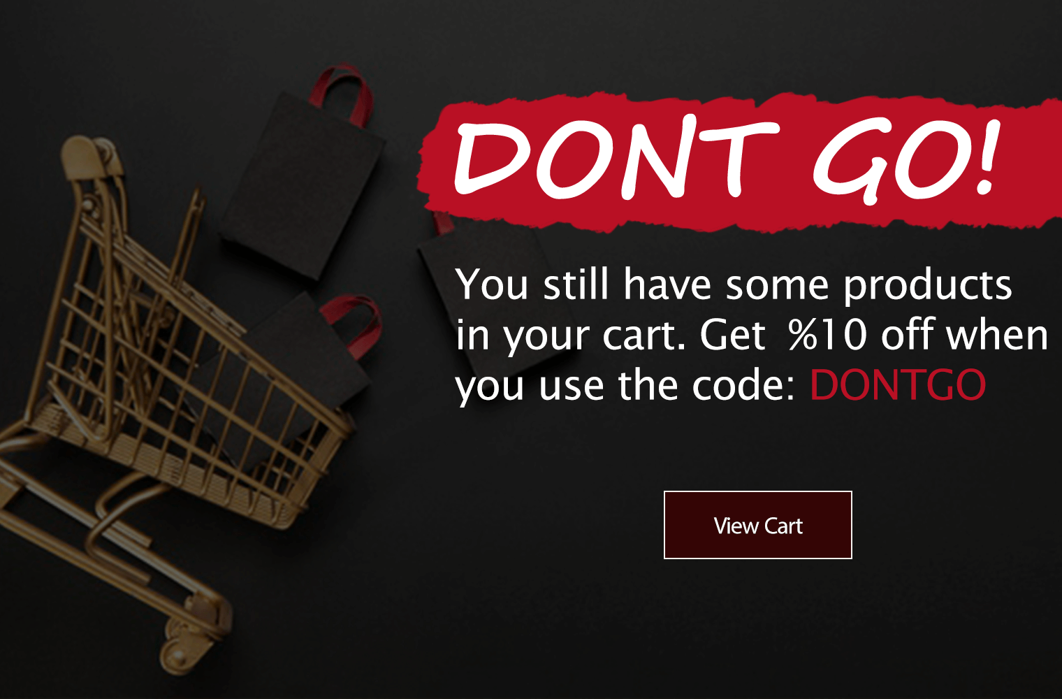 Show cart abandoners an exit popup with a coupon to restore them