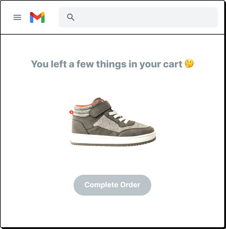 smart emails product in cart