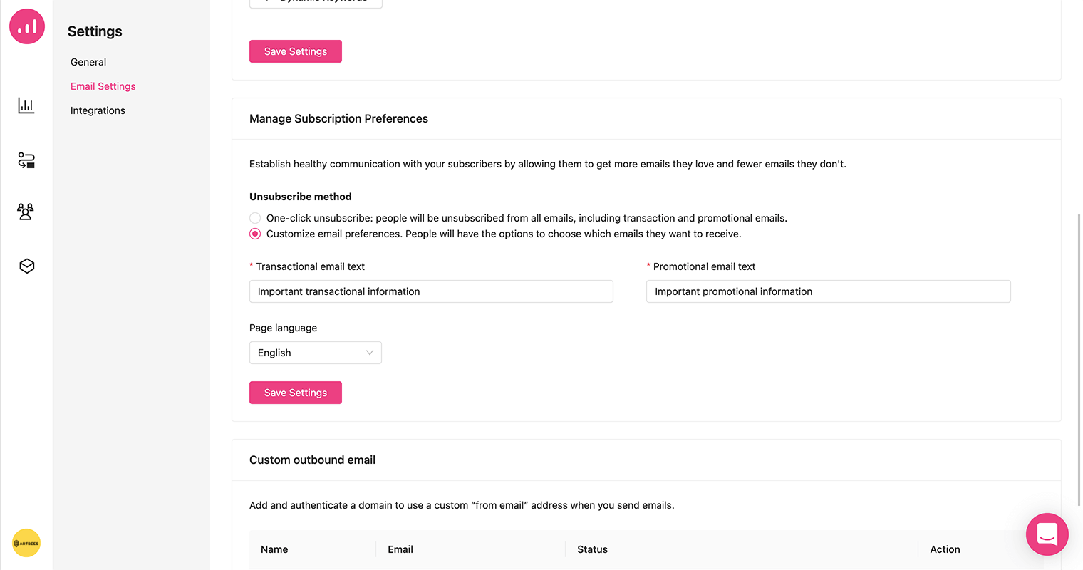 growmatik manage subscription settings
