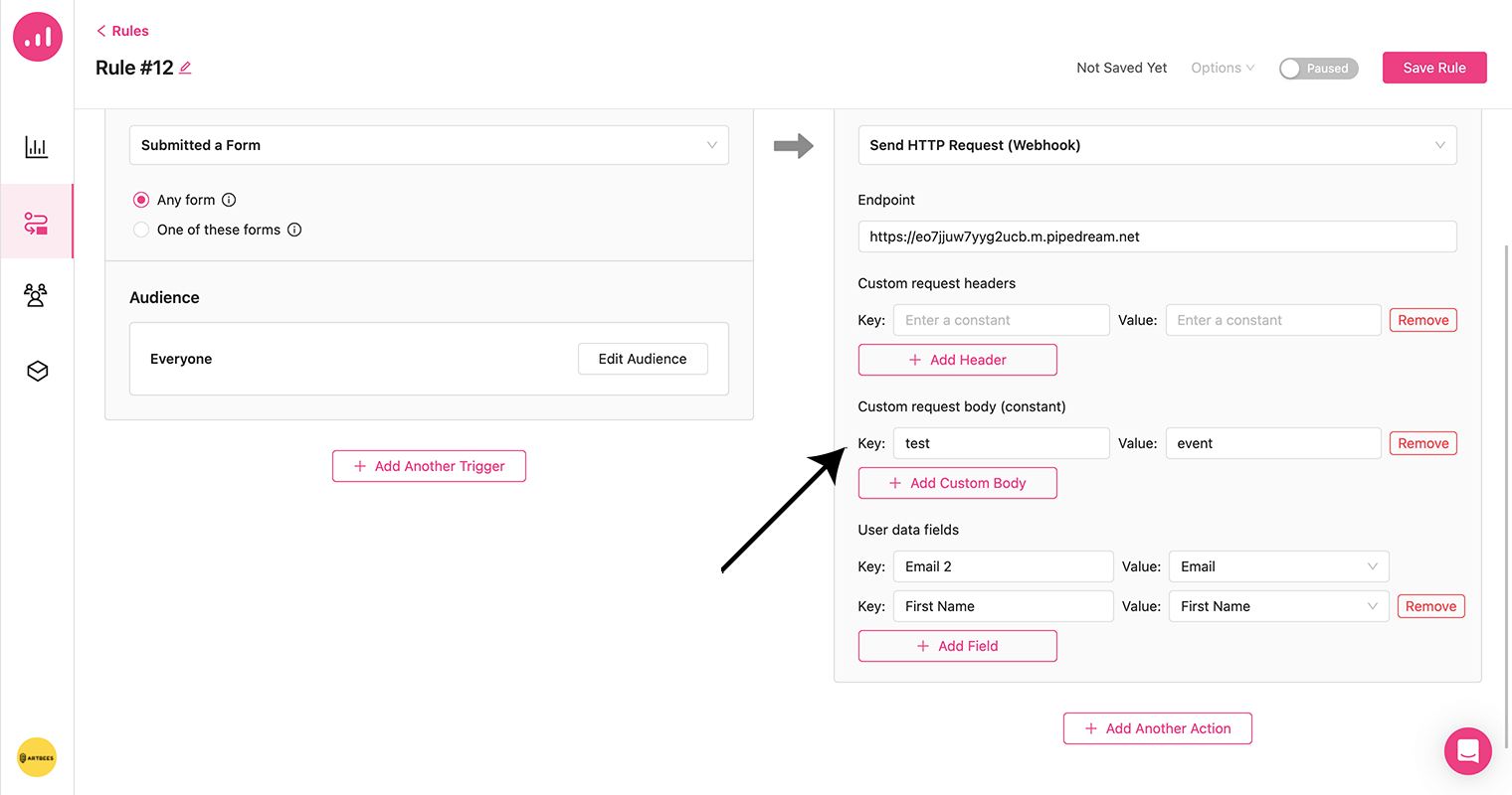 Send HTTP Request Webhook